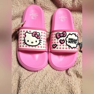 NWT HELLO KITTY SLIDES SANDALS POOL SHOES WATER FLIP FLOPS SIZE 11